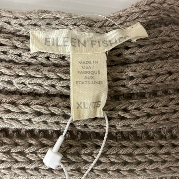 Eileen Fisher Angle Front Cardigan Tan Wheat Open Knit Size XL Neutral Lagenlook - Picture 3 of 6